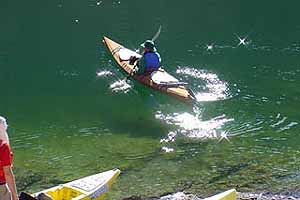 Kayaks on the Colorado River
