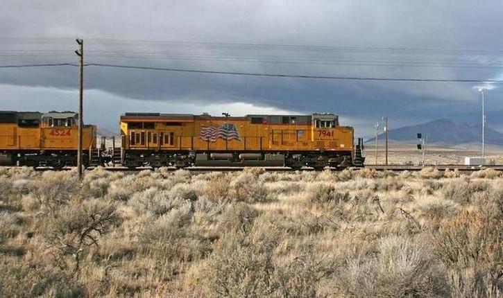 Union Pacific locomotives near Weso