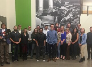The Truckee Meadows Community College architectural design class presented designs that included exterior awnings and railings reminiscent of traditional stations