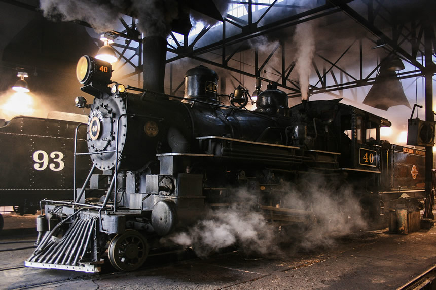 Nevada Northern Railway Locomotive No. 40, steamed up and ready to go
