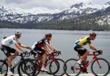 Amgen bikers at Lake Tahoe