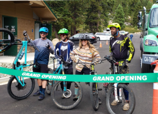 Mountain bikers eagerly awaiting the opening of the new trailhead