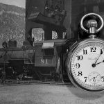 Railroad locomotive & watch