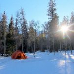 Snowy campsite at Wheel Peak Camp Ground