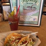 Steamers’ fish taco & bloody mary