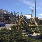 bicycle sculpture for Amgen race at Lakeside