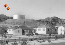 Box kite, water tank and Haboob, Boulder City Nevada 1935