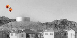 Box kite, water tank and Haboob, Boulder City Nevada 1935