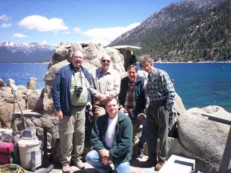 The forensic literary investigators who found Sam Clemens' Timber Ranch: Schmidt, Stewart, Watson (seated), Makley, Layne.