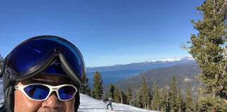 Curtis Fong at the Olympic Express overlooking Lake Tahoe