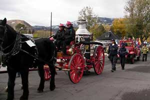 Horse-drawn fire wagon 2014 Nevada Day Parade, Carson City