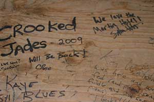 Autographed stage at the Martin Hotel, Winnemucca Nevada