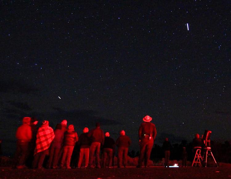 Ranger and Astronomy Festival participants watching the International Space Station