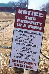 "This Property is a Farm" sign