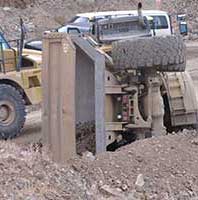 Spilled load, Lucerne Pit, Gold Hill Nevada