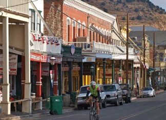 Competitor in Silver State 508 rides through Virginia City